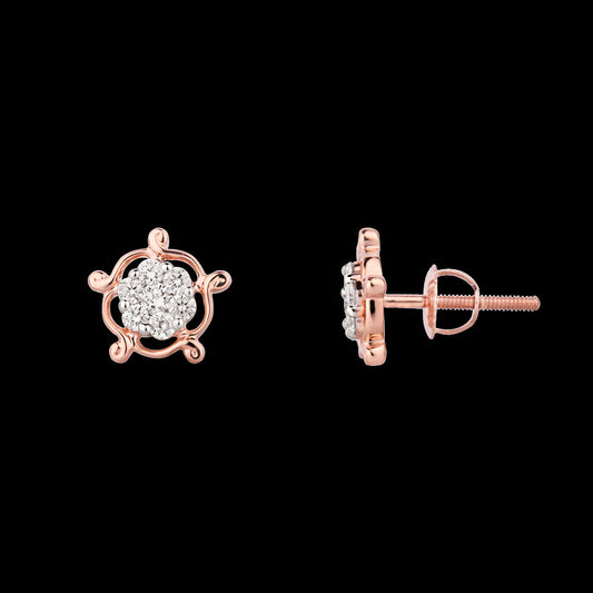 14K Rose Gold Diamond Earrings - 0.28ct VVS-VS-IJ