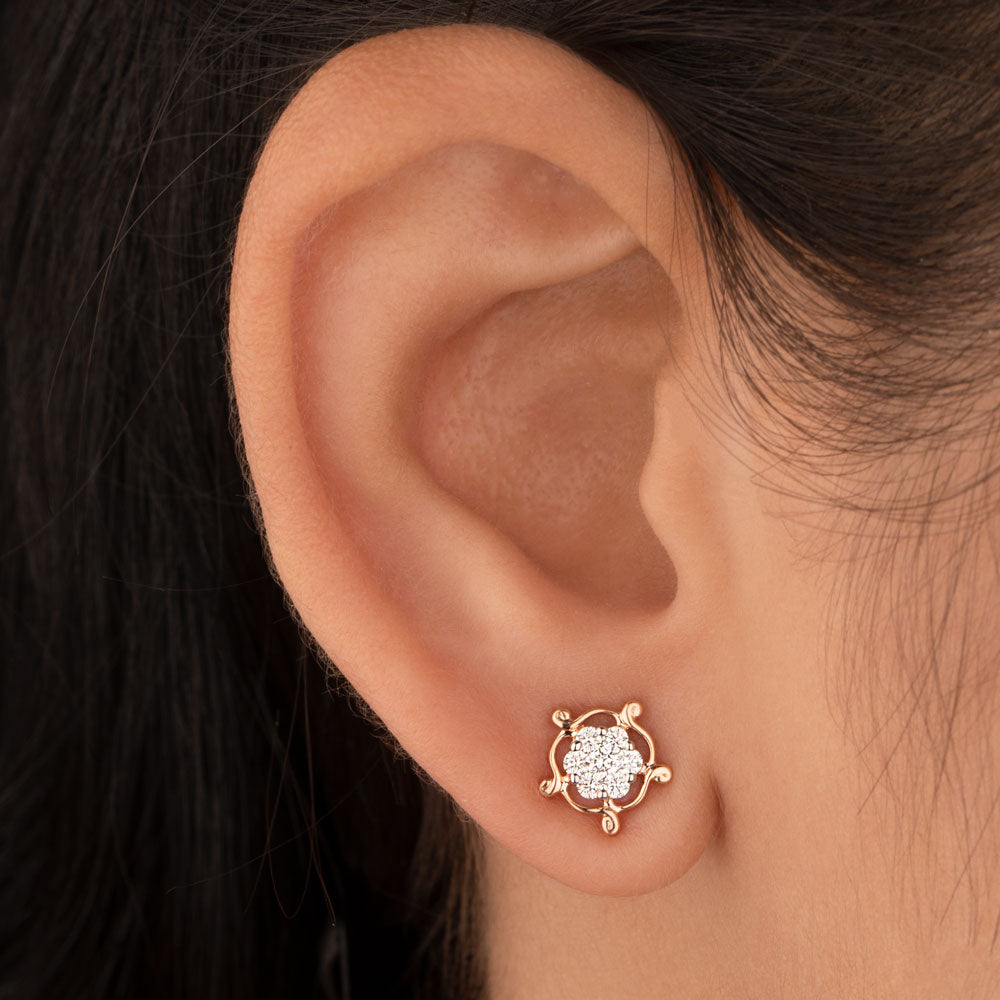 14K Rose Gold Diamond Earrings - 0.28ct VVS-VS-IJ