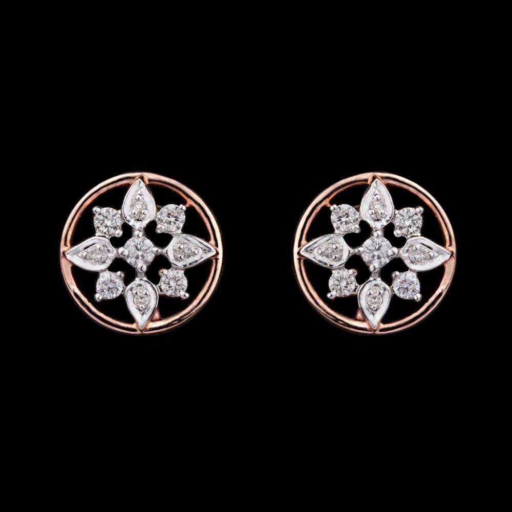 14K Rose Gold Diamond Earrings - 0.22ct SI-IJ