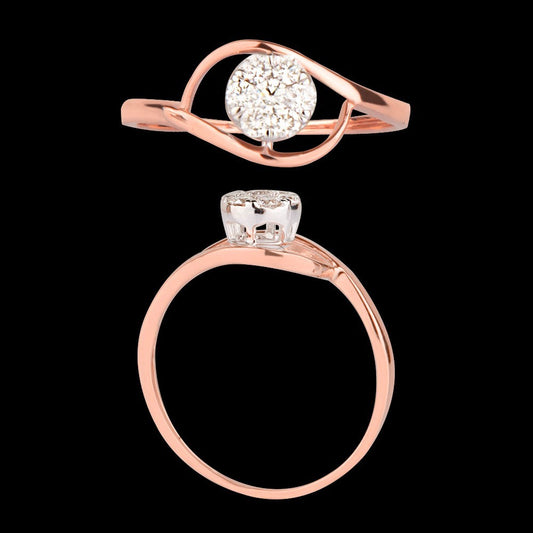 18K Rose Gold Diamond Ring - 0.167ct VVS-VS-FG