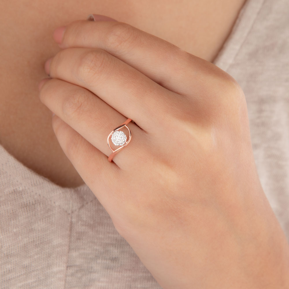 18K Rose Gold Diamond Ring - 0.167ct VVS-VS-FG