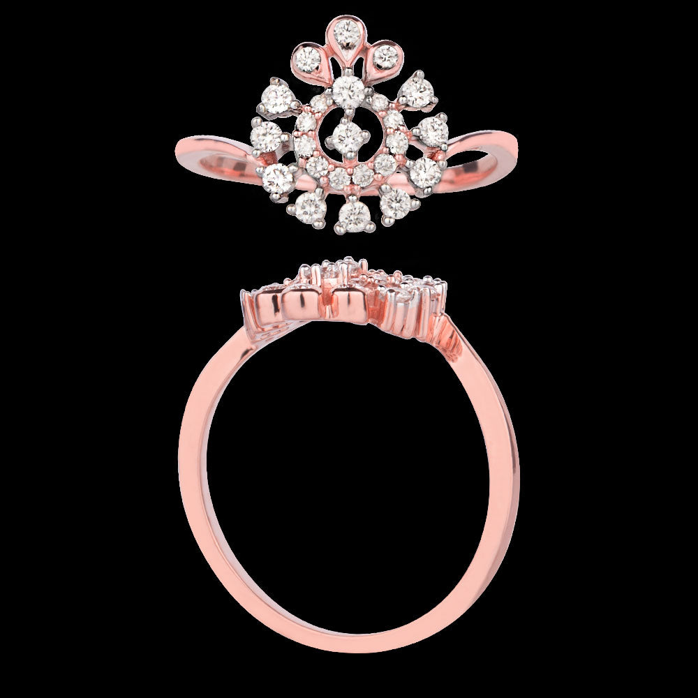 14K Rose Gold Diamond Ring - 0.3ct VS-SI-FG