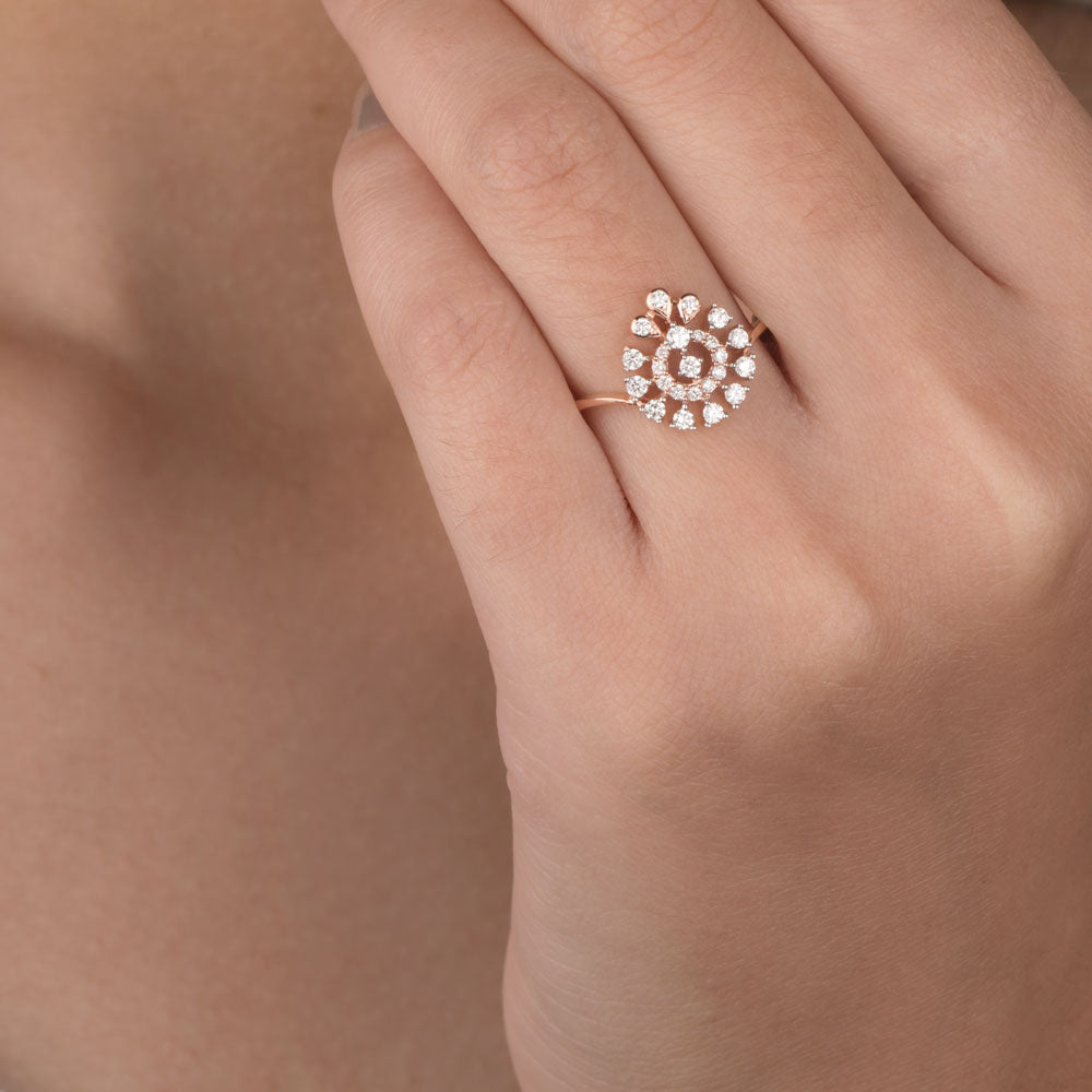 14K Rose Gold Diamond Ring - 0.3ct VS-SI-FG