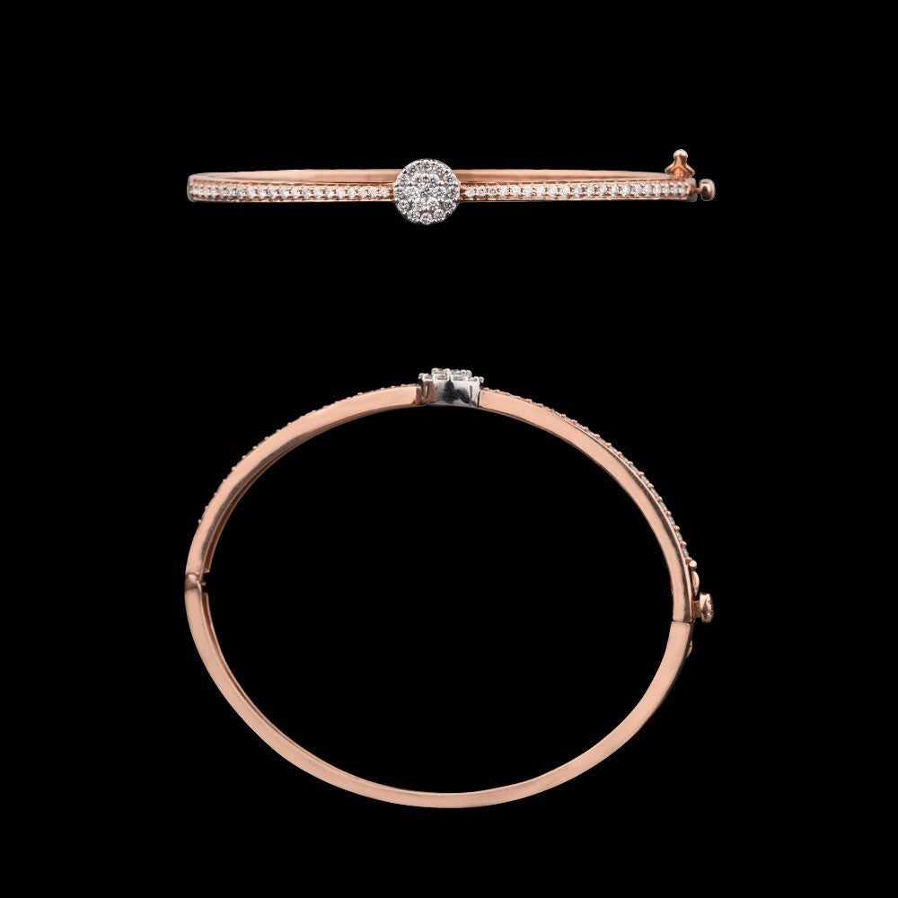 18K Rose Gold Diamond Kada - 0.72ct SI-GH
