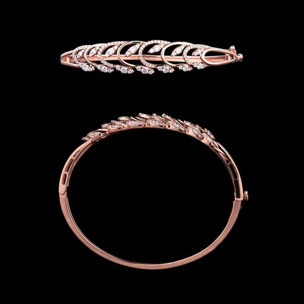 18K Rose Gold Diamond Kada - 0.87ct SI-GH