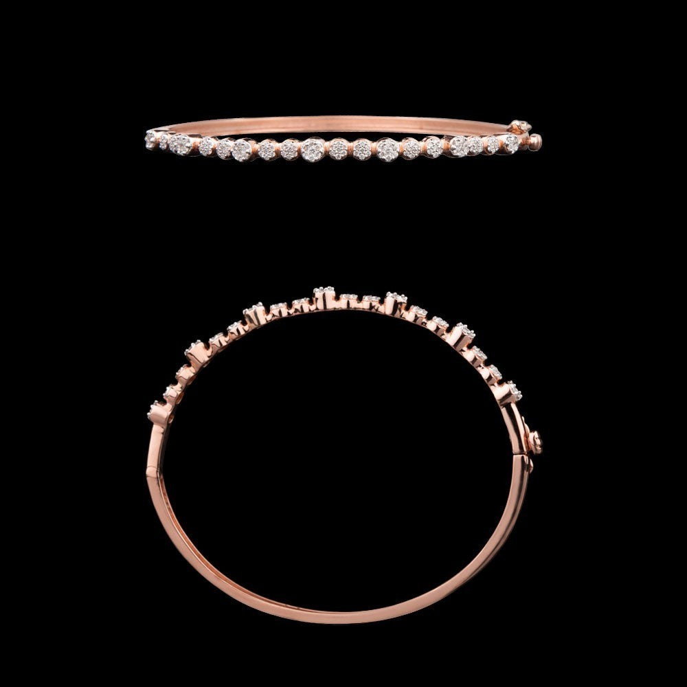 14K Rose Gold Diamond Kada - 0.44ct SI-IJ
