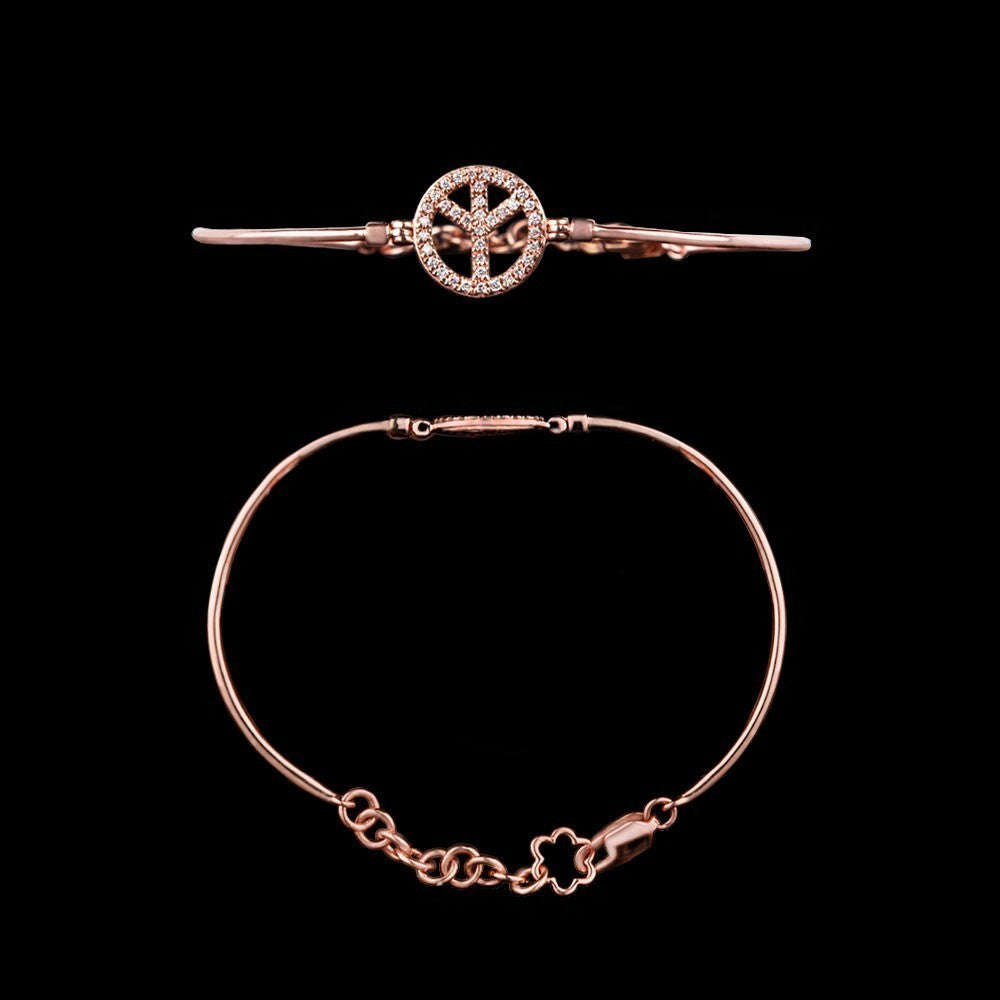 14K Rose Gold Diamond Kada - 0.18ct SI-GH