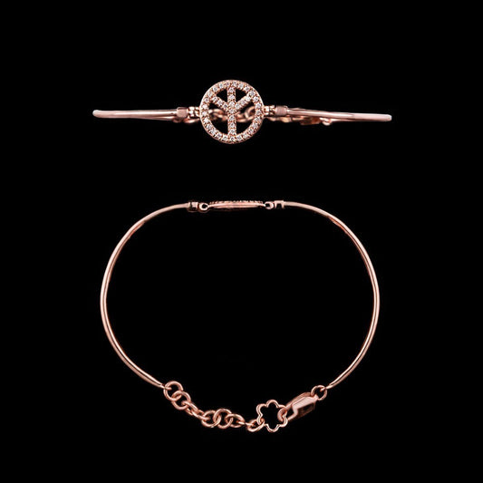 14K Rose Gold Diamond Kada - 0.18ct SI-GH