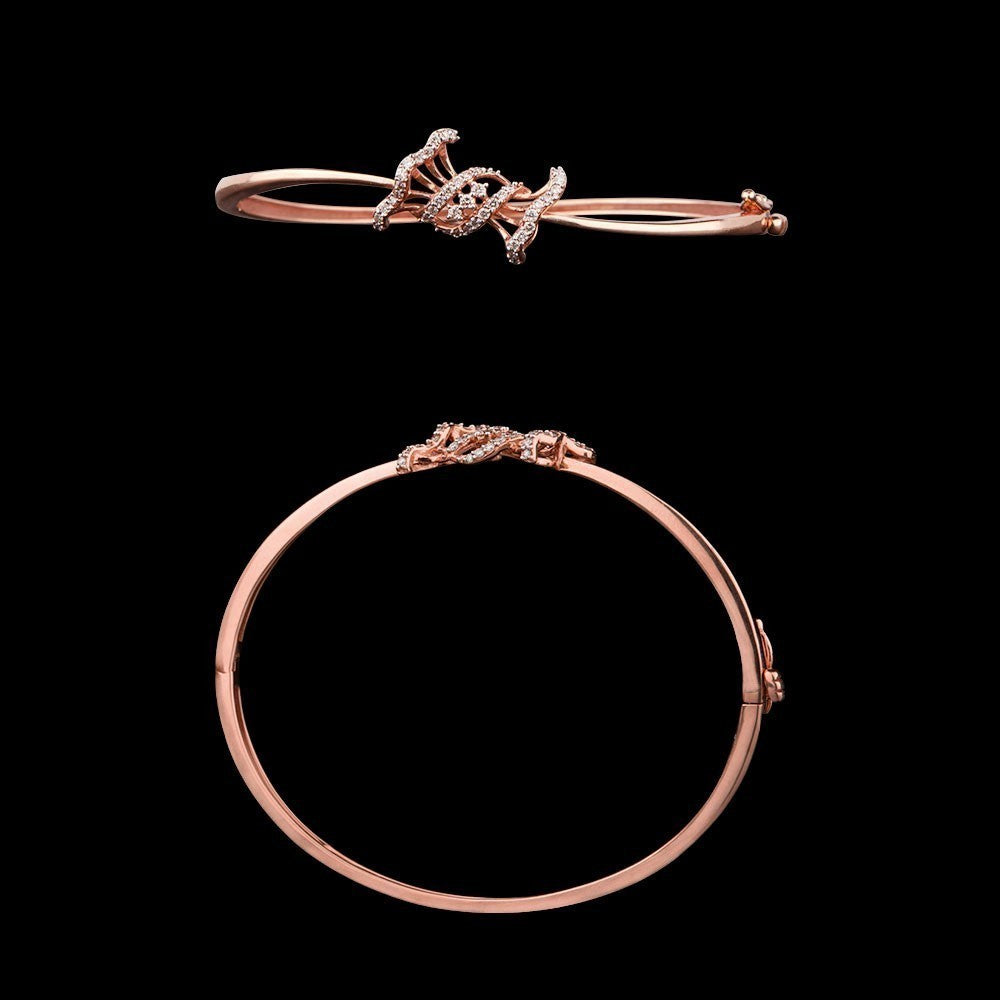 18K Rose Gold Diamond Kada - 0.28ct SI-IJ