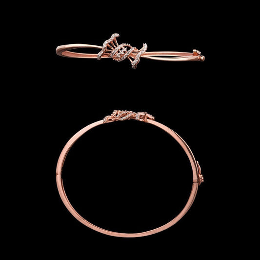 18K Rose Gold Diamond Kada - 0.28ct SI-IJ
