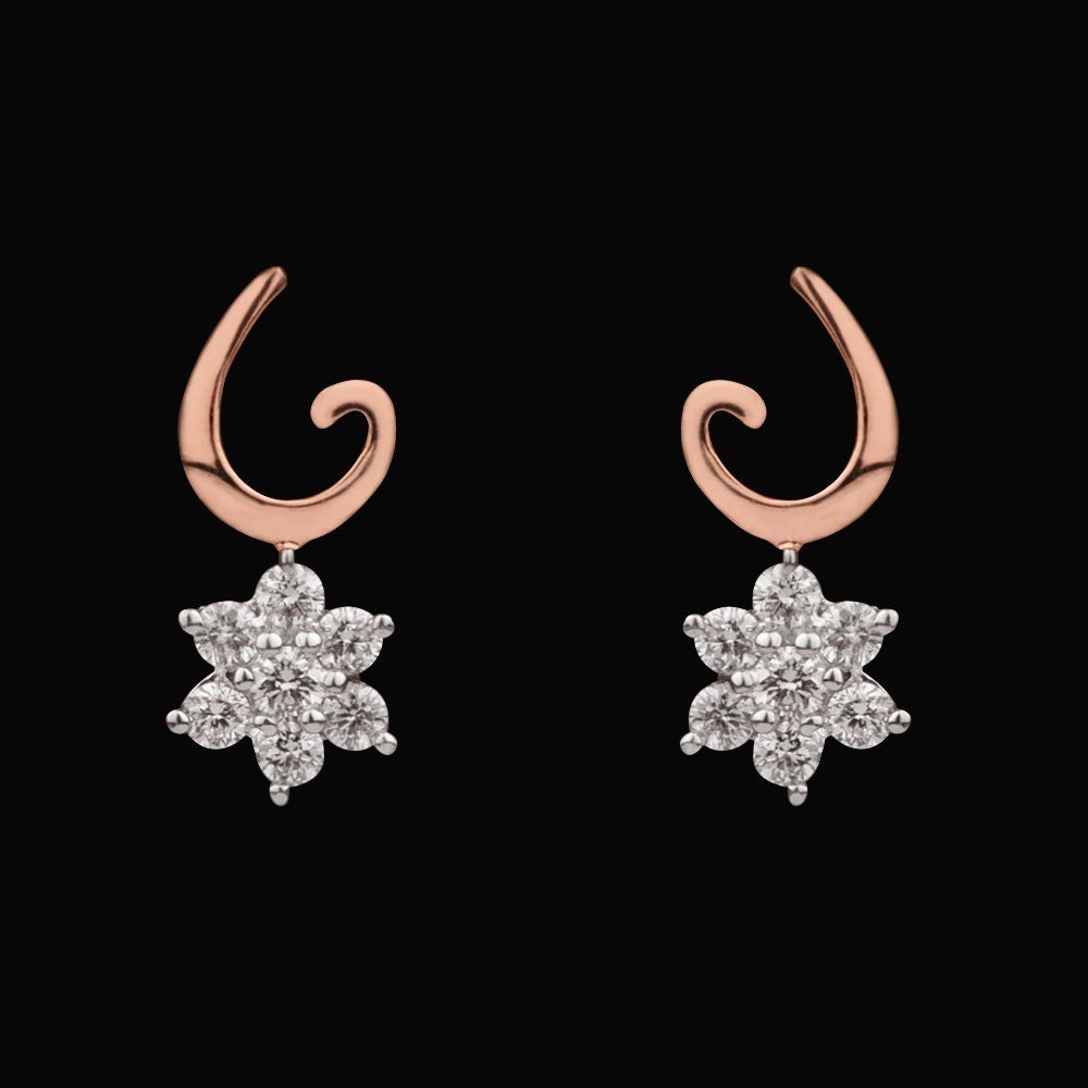 14K Rose Gold Diamond Earrings - 0.21ct VVS-VS-HI