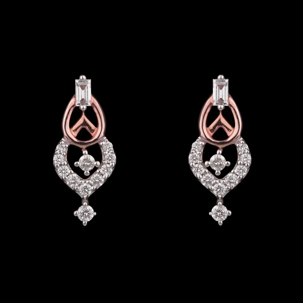 14K Rose Gold Diamond Earrings - 0.32ct SI-GH