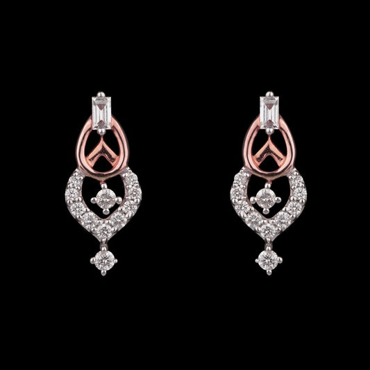 14K Rose Gold Diamond Earrings - 0.32ct SI-GH