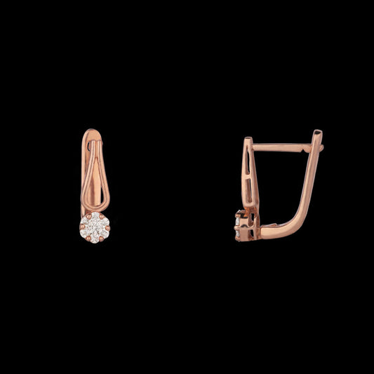 18K Rose Gold Diamond Earrings - 0.26ct SI2-I1-GH