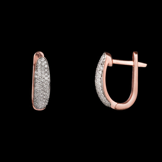 14K Rose Gold Diamond Earrings - 0.44ct VS-GH