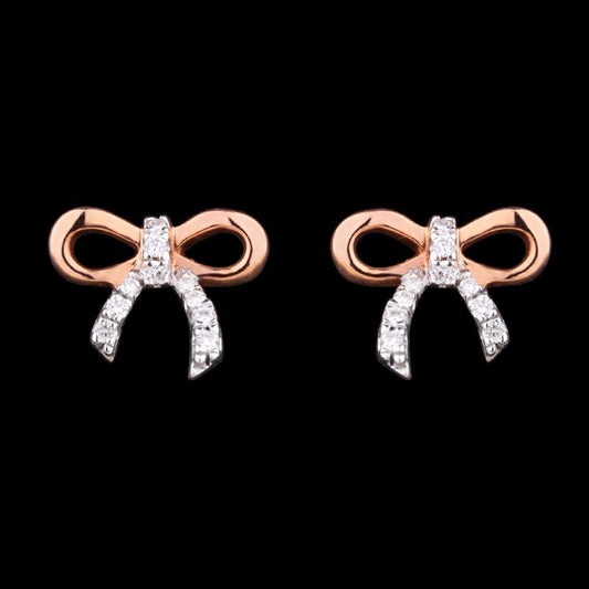 14K Rose Gold Diamond Earrings - 0.07ct VS-GH