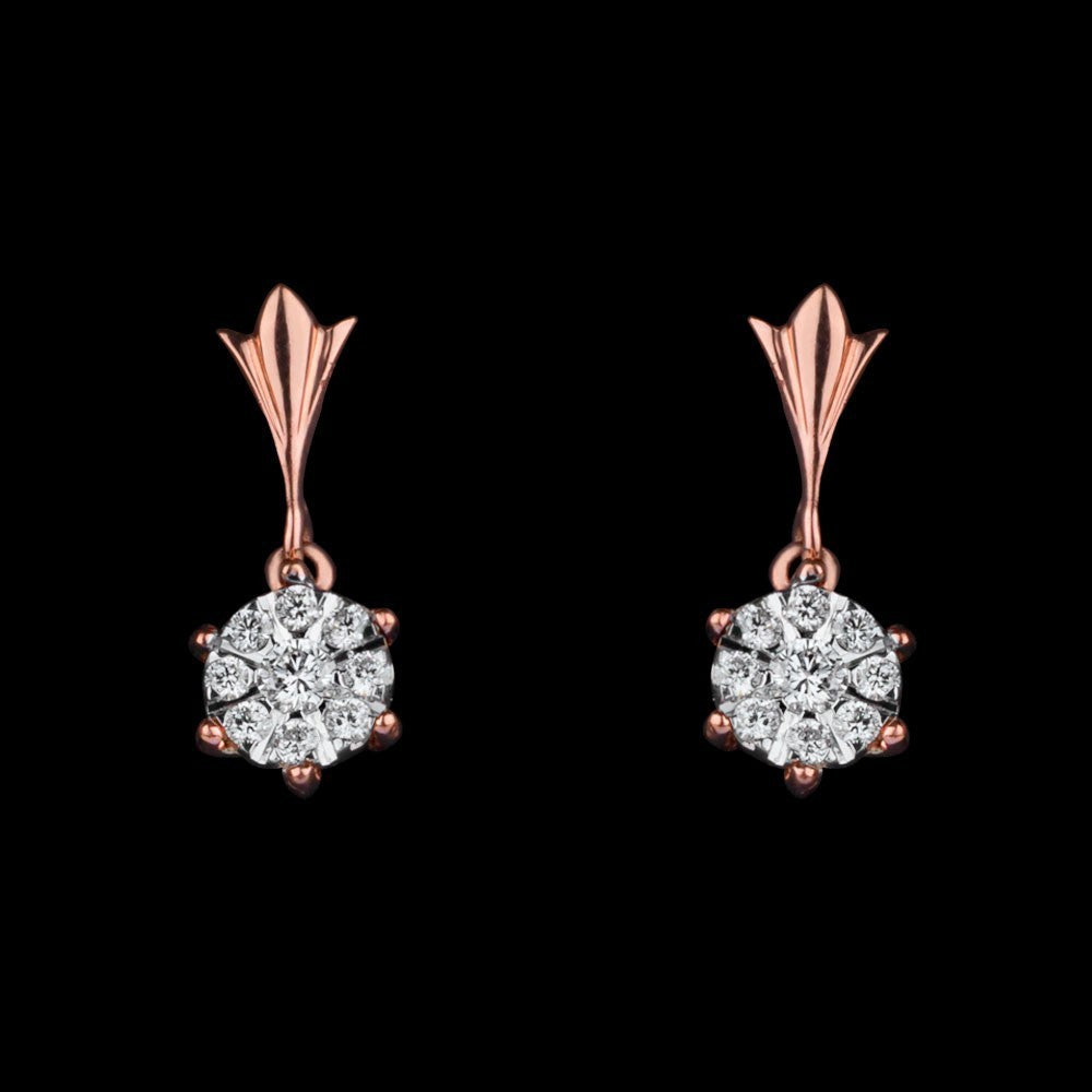 14K Rose Gold Diamond Earrings - 0.33ct VS-GH