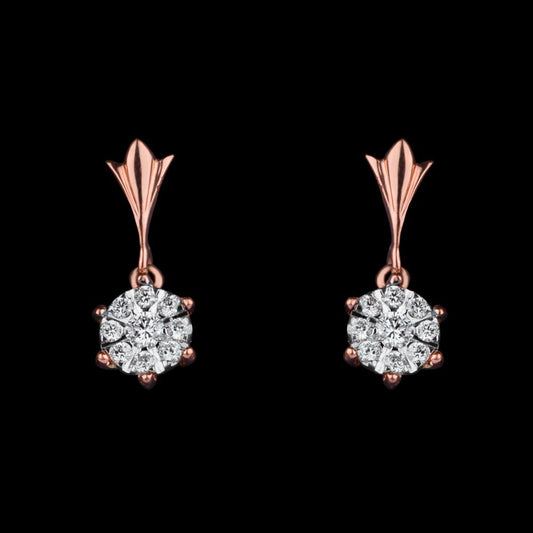 14K Rose Gold Diamond Earrings - 0.33ct VS-GH