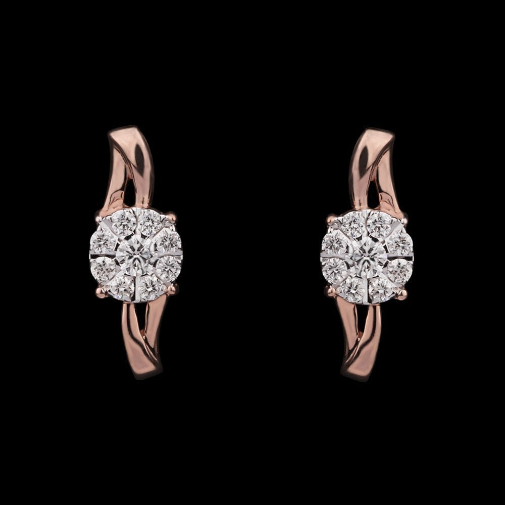 14K Rose Gold Diamond Earrings - 0.36ct VVS-VS-HI