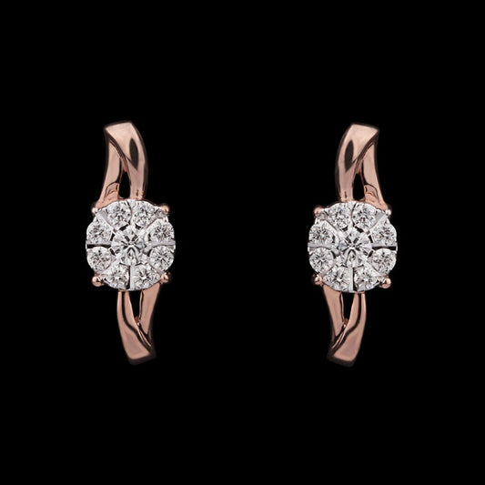 14K Rose Gold Diamond Earrings - 0.36ct VVS-VS-HI