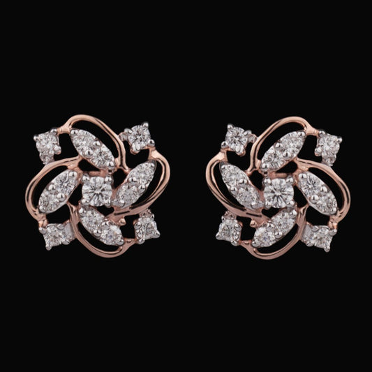 14K Rose Gold Diamond Earrings - 0.35ct VVS-VS-HI