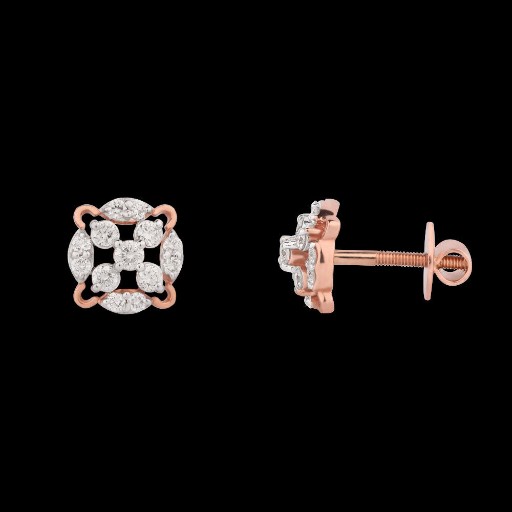 14K Rose Gold Diamond Earrings - 0.43ct VVS-VS-GH