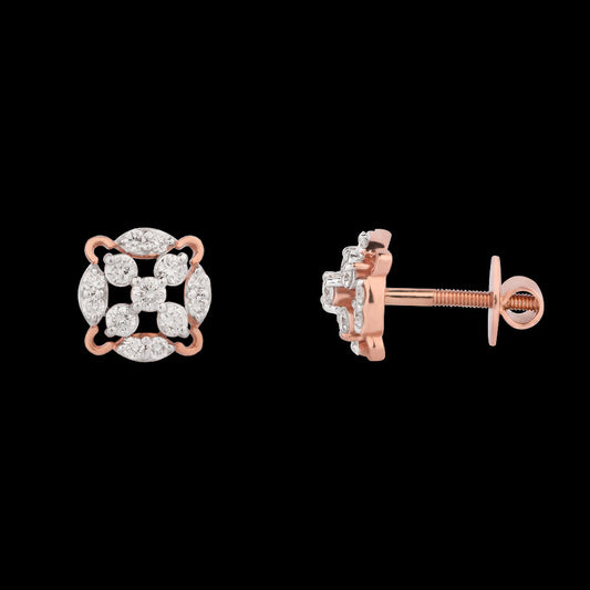 14K Rose Gold Diamond Earrings - 0.43ct VVS-VS-GH