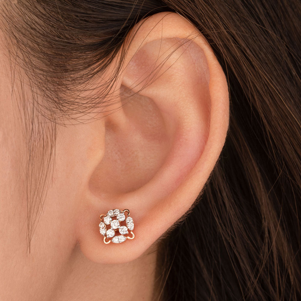 14K Rose Gold Diamond Earrings - 0.43ct VVS-VS-GH