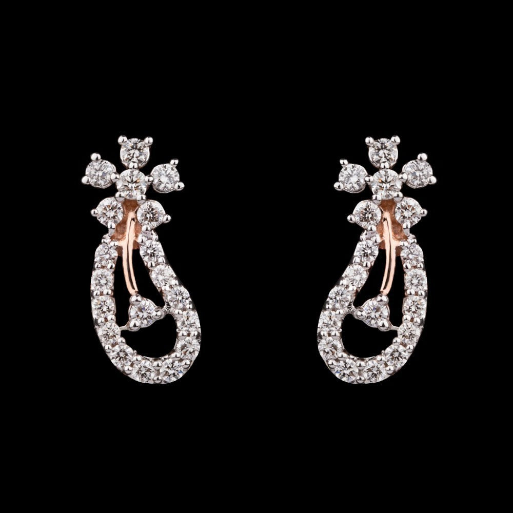 14K Rose Gold Diamond Earrings - 0.47ct VVS-VS-HI
