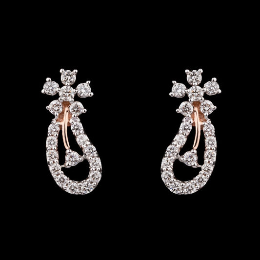 14K Rose Gold Diamond Earrings - 0.47ct VVS-VS-HI