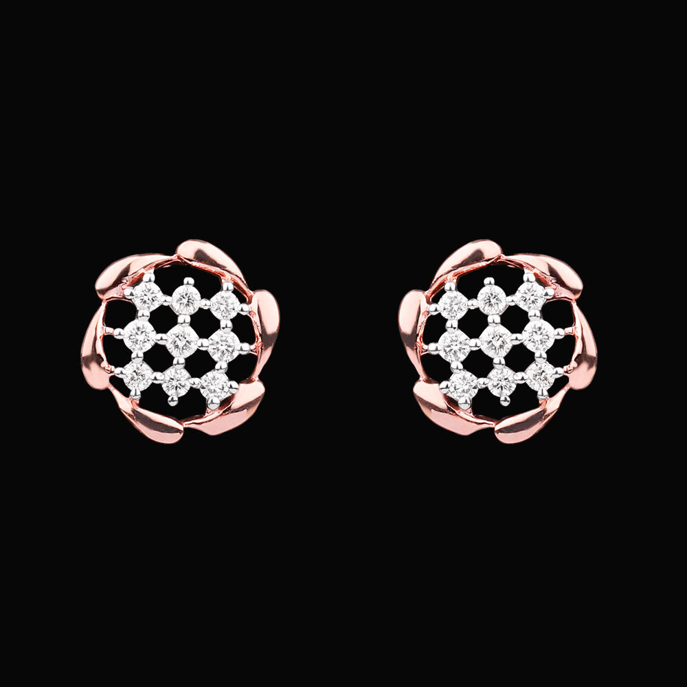 14K Rose Gold Diamond Earrings - 0.19ct VVS-VS-IJ