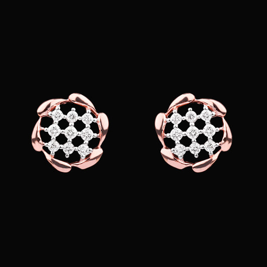 14K Rose Gold Diamond Earrings - 0.19ct VVS-VS-IJ