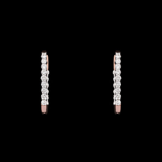 14K Rose Gold Diamond Earrings - 0.52ct VVS-VS-IJ