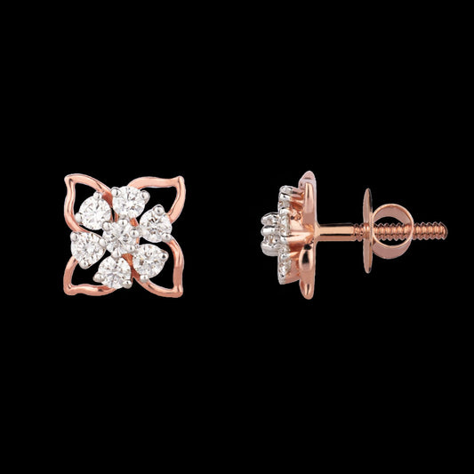 18K Rose Gold Diamond Earrings - 0.28ct VVS-FG