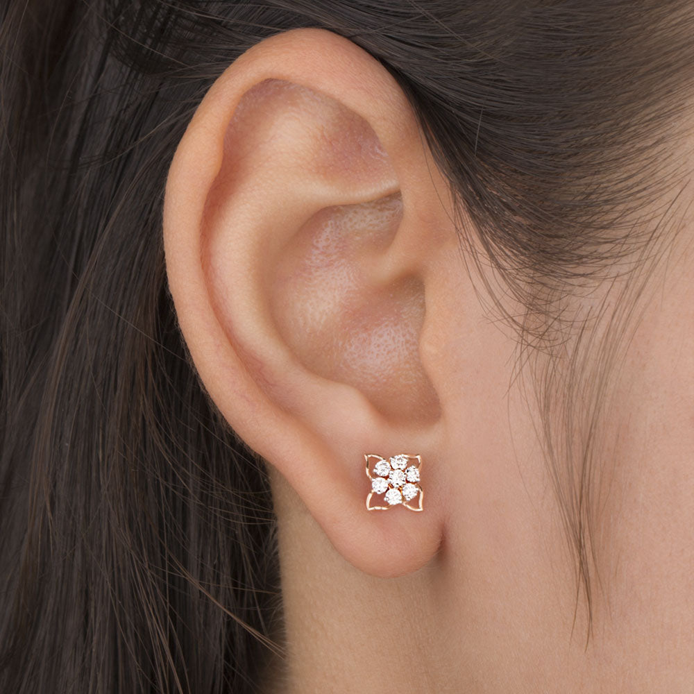 18K Rose Gold Diamond Earrings - 0.28ct VVS-FG