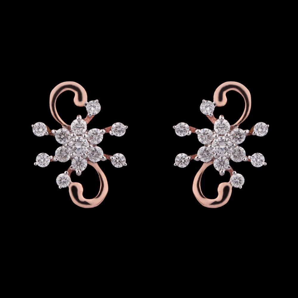14K Rose Gold Diamond Earrings - 0.35ct VVS-VS-GH