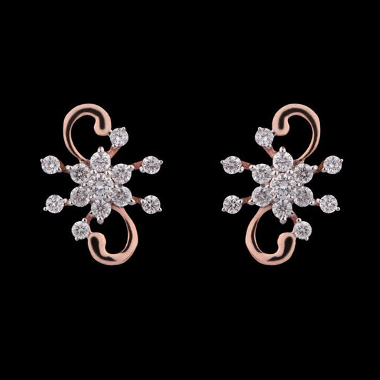 14K Rose Gold Diamond Earrings - 0.35ct VVS-VS-GH