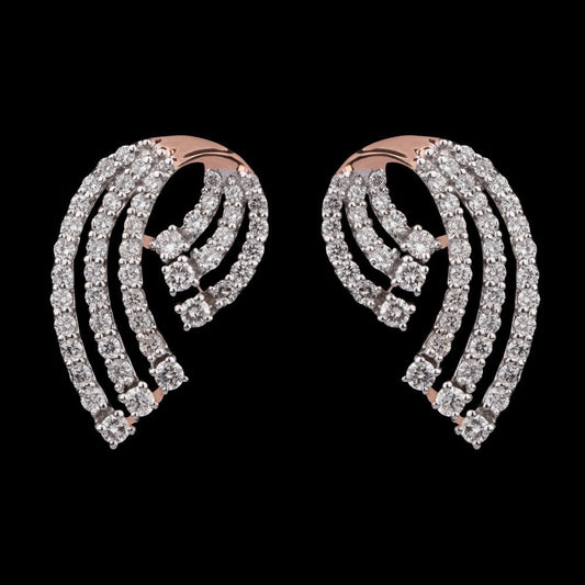 14K Rose Gold Diamond Earrings - 1.55ct VVS-VS-HI