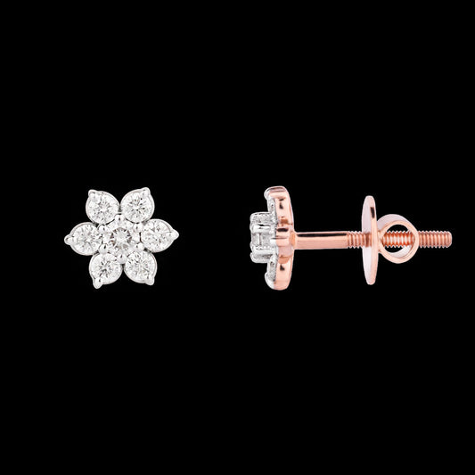 18K Rose Gold Diamond Earrings - 0.48ct VS-SI-GH