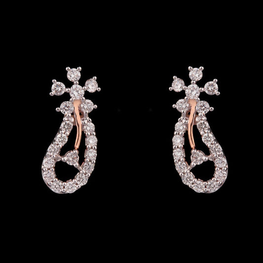 14K Rose Gold Diamond Earrings - 0.53ct VVS-VS-HI