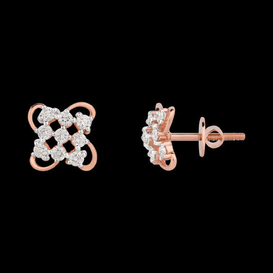 18K Rose Gold Diamond Earrings - 0.527ct VVS-VS-HI