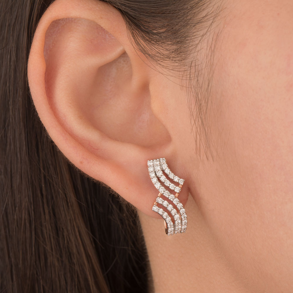14K Rose Gold Diamond Earrings - 0.8ct VVS-VS-HI