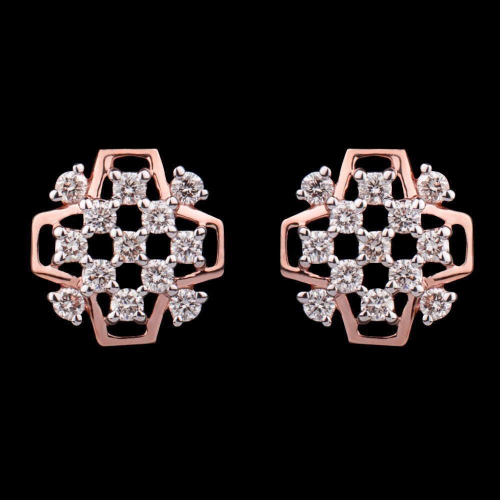 14K Rose Gold Diamond Earrings - 0.38ct VVS-VS-HI
