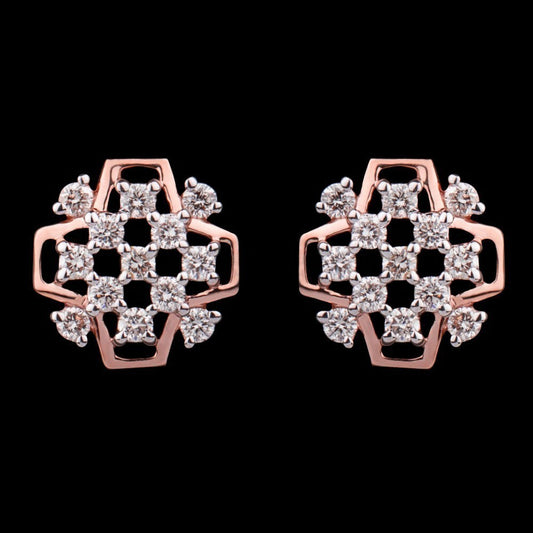 14K Rose Gold Diamond Earrings - 0.38ct VVS-VS-HI