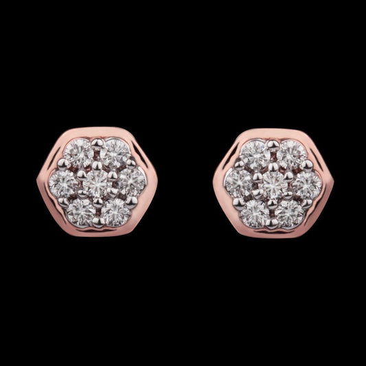 14K Rose Gold Diamond Earrings - 0.19ct VVS-VS-HI