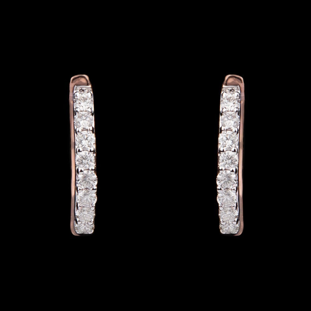 14K Rose Gold Diamond Earrings - 0.22ct VS-HI