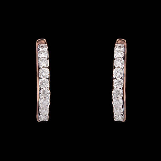 14K Rose Gold Diamond Earrings - 0.22ct VS-HI