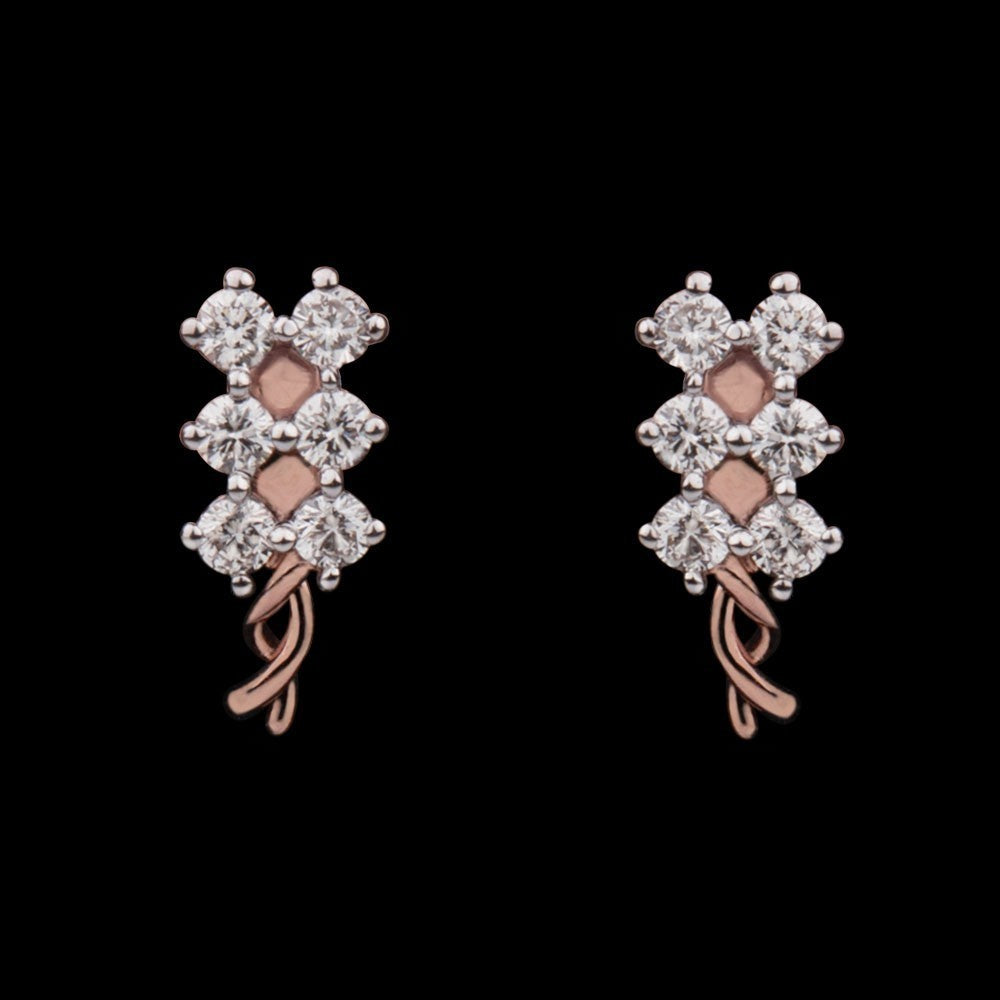 14K Rose Gold Diamond Earrings - 0.19ct VVS-VS-HI