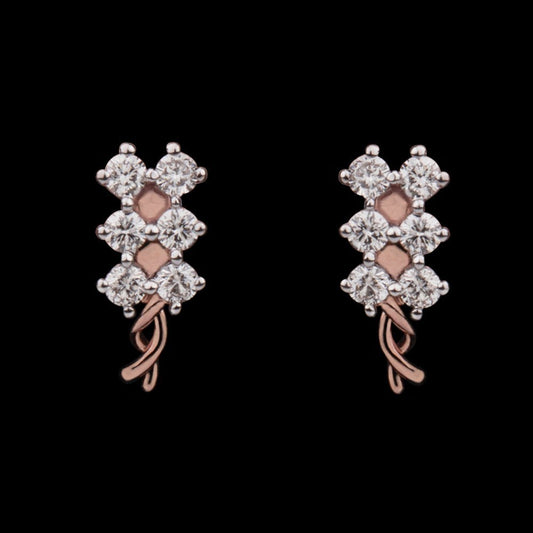14K Rose Gold Diamond Earrings - 0.19ct VVS-VS-HI