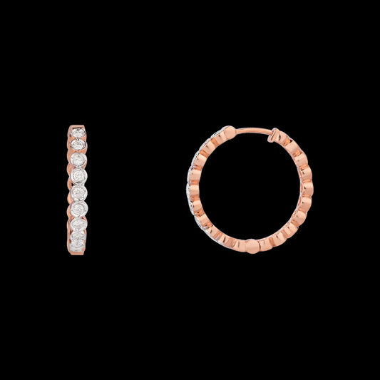 14K Rose Gold Diamond Earrings - 0.27ct VVS-VS-GH